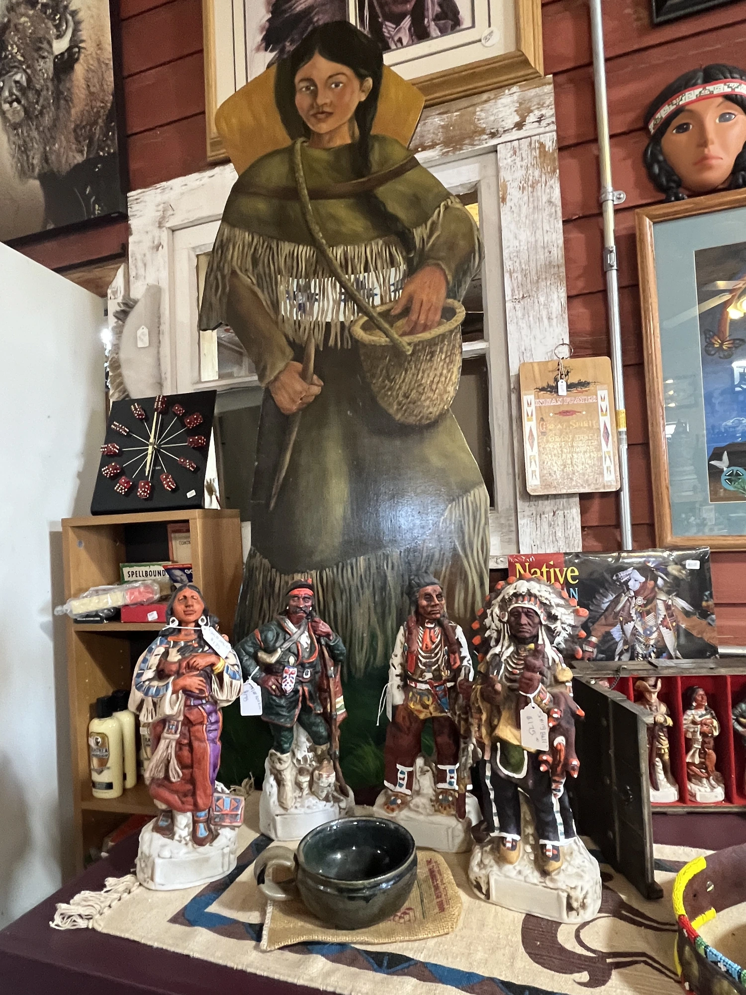Vintage treasures fill the shelves inside Red Barn Antiques
